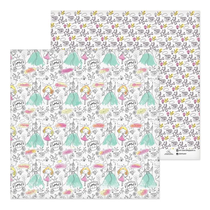 Бумага для скрапбукинга "Princess", 30.5х30.5 см