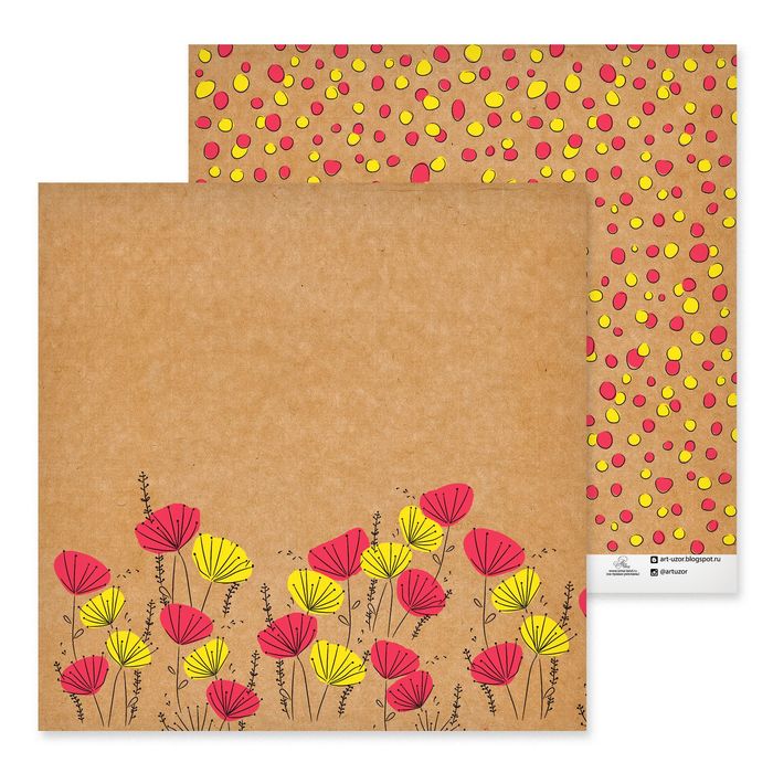 Бумага для скрапбукинга «Садовые маки», 30,5 х 30,5 см