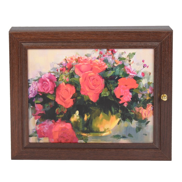 Ключница "Красивый букет" венге 26х31 см МИКС