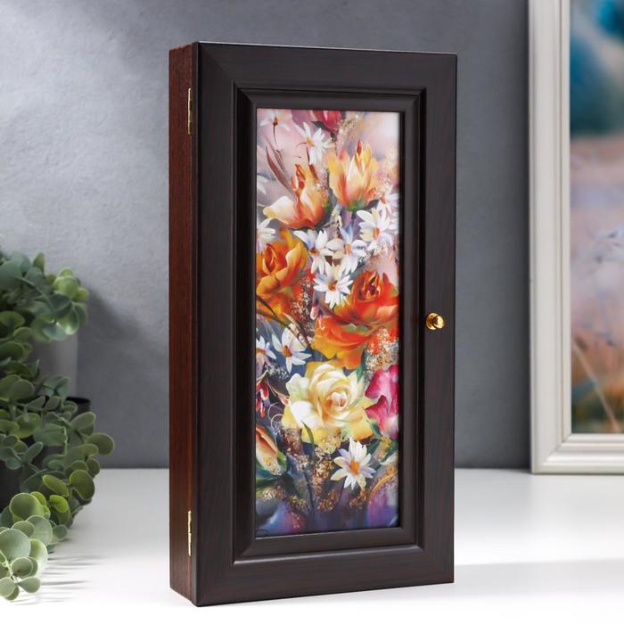 Ключница "Цветочная композиция", венге
