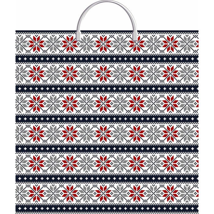 Пакет "Снежинки вязаные", полиэтиленовый с пластиковой ручкой, 35 х 36 см, 85 мкм