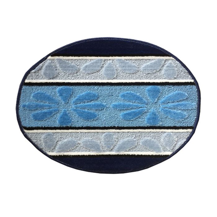 Коврик для ванной,, круг 55 см, TL-87, "Ромашка" синий