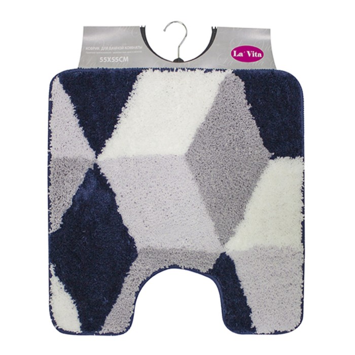 Коврик для ванной 55х55 см "Орнелла", цвет синий
