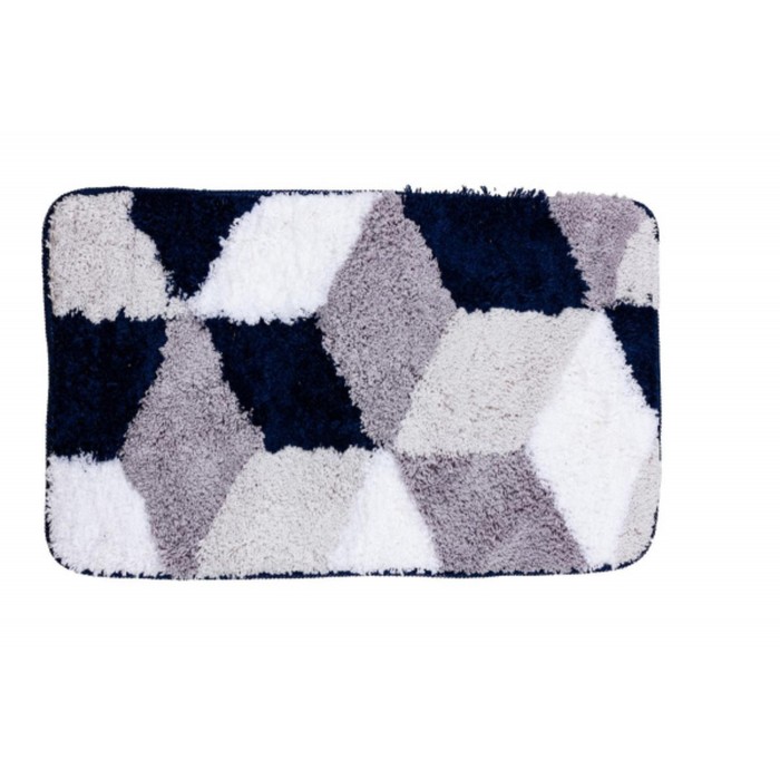Коврик для ванной 50х80 см "Орнелла", цвет синий