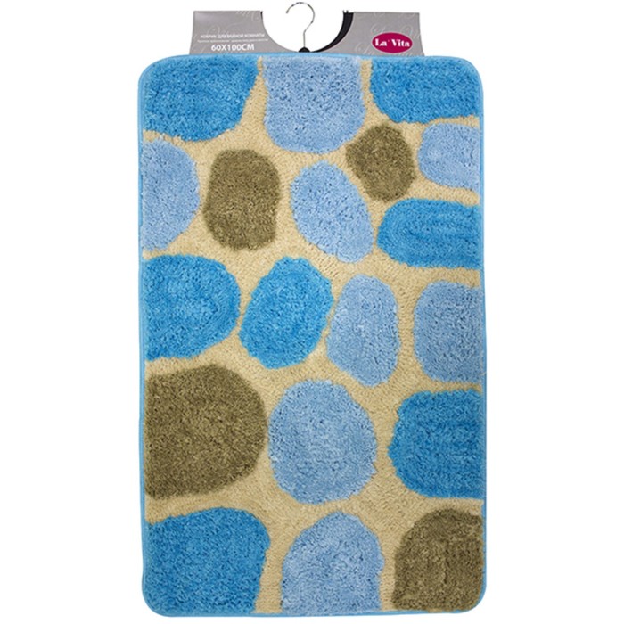 Коврик для ванной 60х100 см "Лора", цвет синий