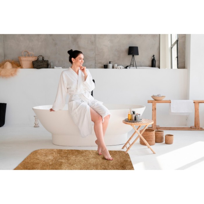 Коврик для ванной 60х102 см "Plush Antique", цвет бежевый