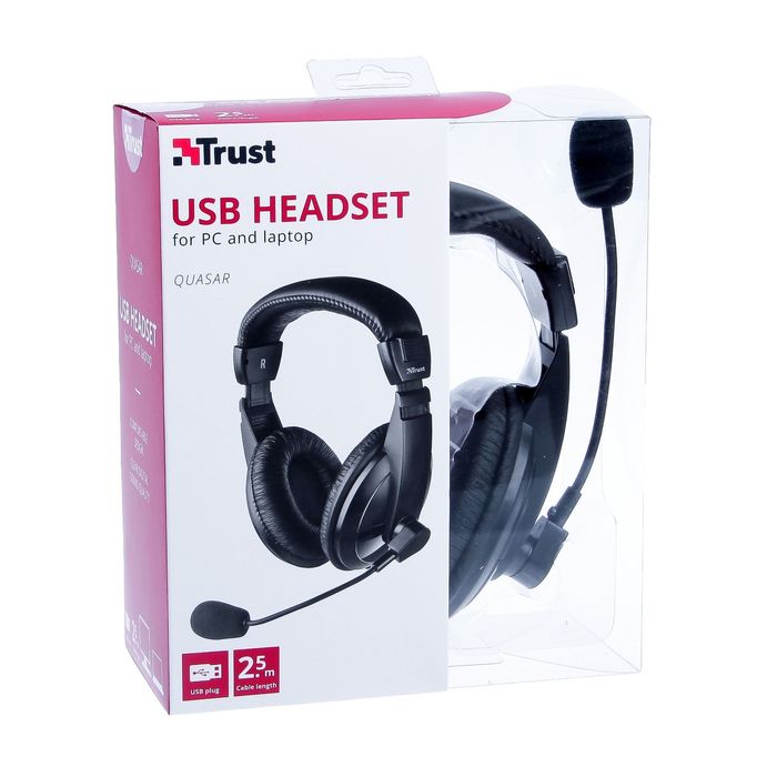 Гарнитура Trust Quasar, USB, микрофон