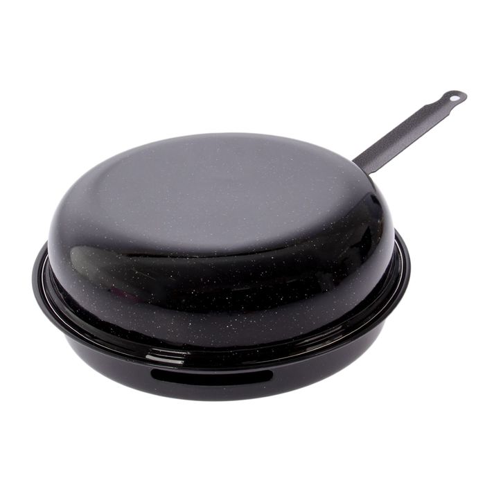 Сковорода 33 см "Гриль-газ", эмалированное покрытие, отверстие 10,5 см