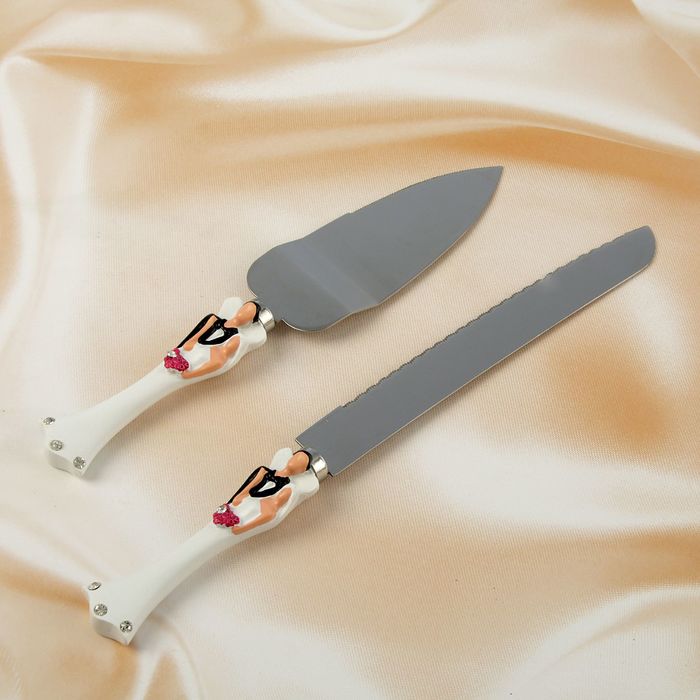 Набор свадебный для торта "Жених и невеста": нож и лопатка