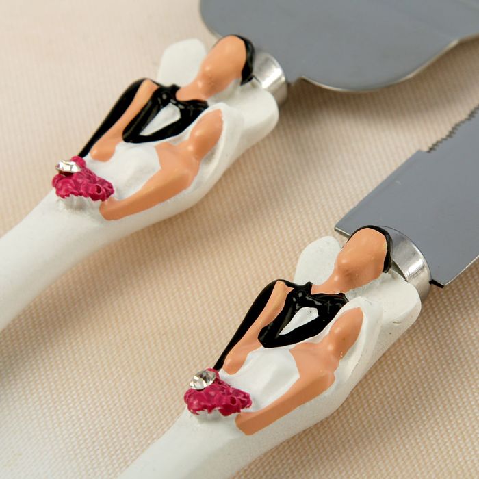 Набор свадебный для торта "Жених и невеста": нож и лопатка