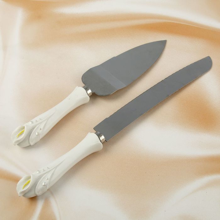 Набор свадебный для торта "Цветок": нож и лопатка