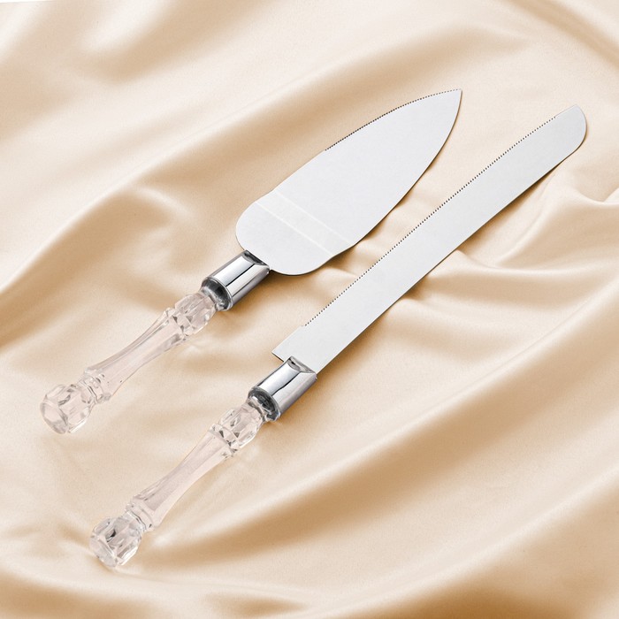 Набор свадебный для торта: нож и лопатка