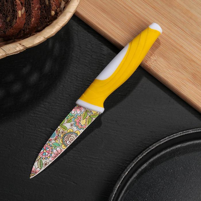 Нож с антиналипающим покрытием 8,5 см "Мандала"