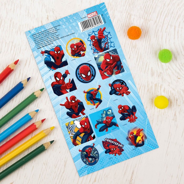 Наклейки детские "Супер герой!" Человек-паук, 15 х 8 см