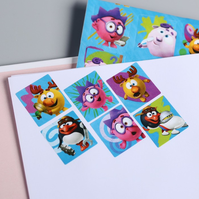 Наклейки детские декоративные СМЕШАРИКИ "Друзья" синий, 15 х 8 см