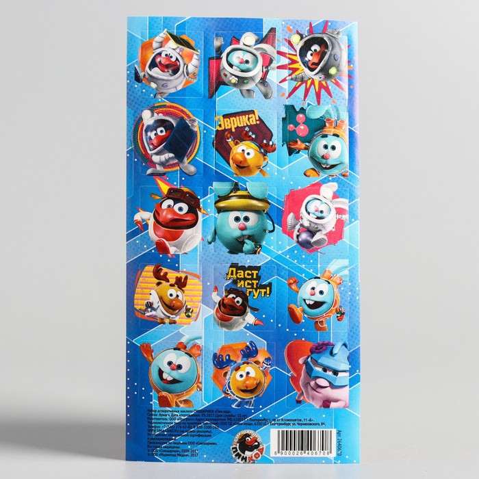 Наклейки детские декоративные СМЕШАРИКИ "Пин-код", 15 х 8 см