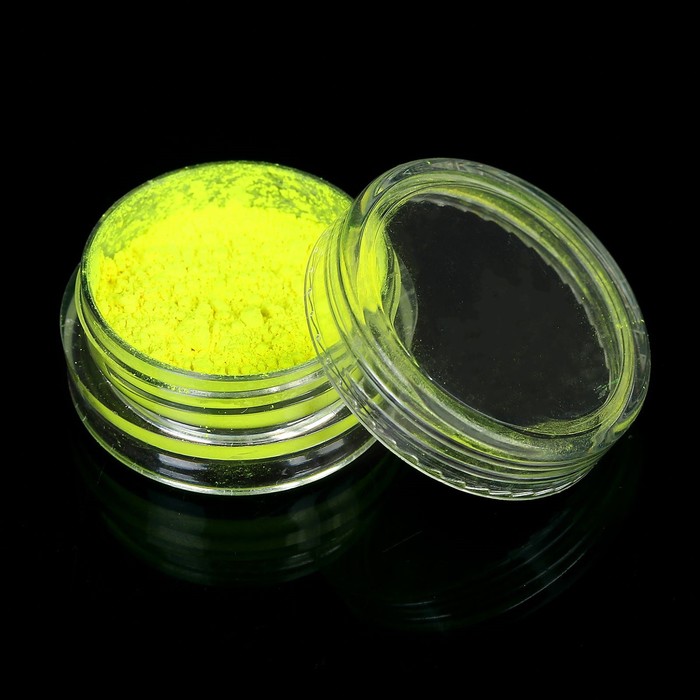 Пудра-пигмент для декора ногтей, 3гр, цвет неоновый жёлтый