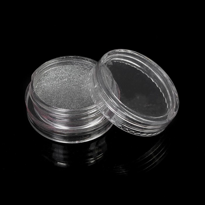 Втирка "Зеркальный блеск" для декора ногтей, 3гр, цвет серебристый