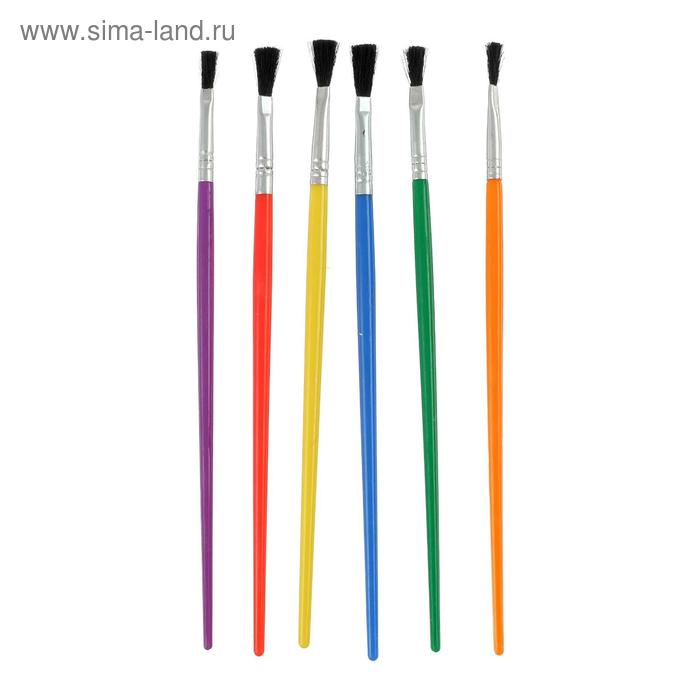 Кисть ворс Синтетика, № 2, с цветной ручкой кисть ворс синтетика 2 с цветной ручкой