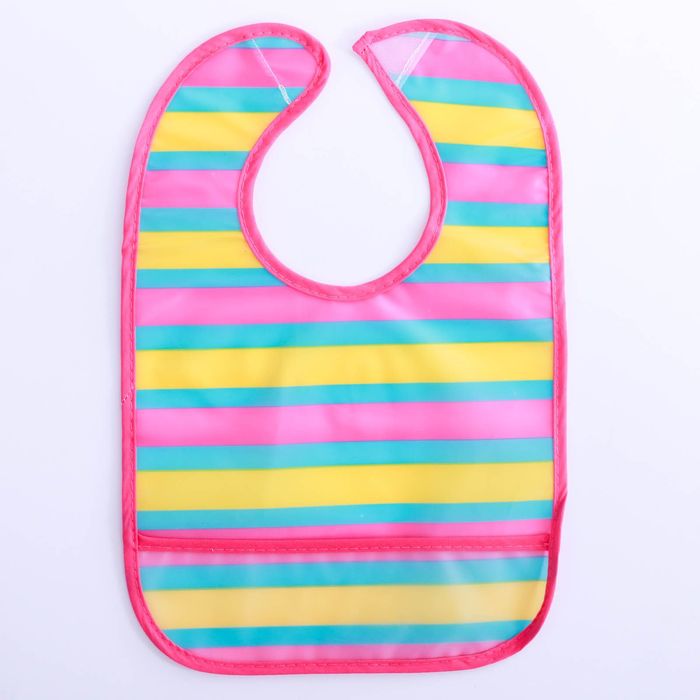 Нагрудник с карманом непромокаемый «Полосочка», на липучке
