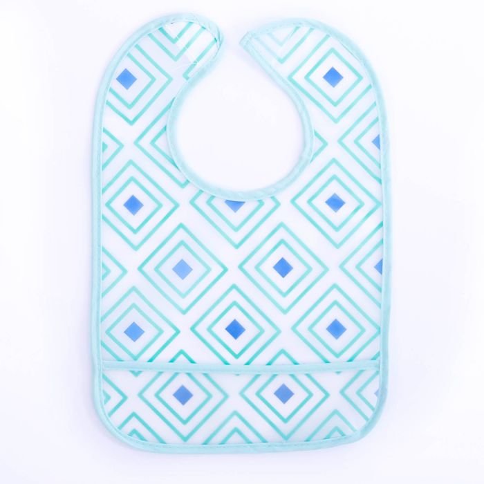 Нагрудник с карманом непромокаемый «Ромбики», на липучке, цвет синий