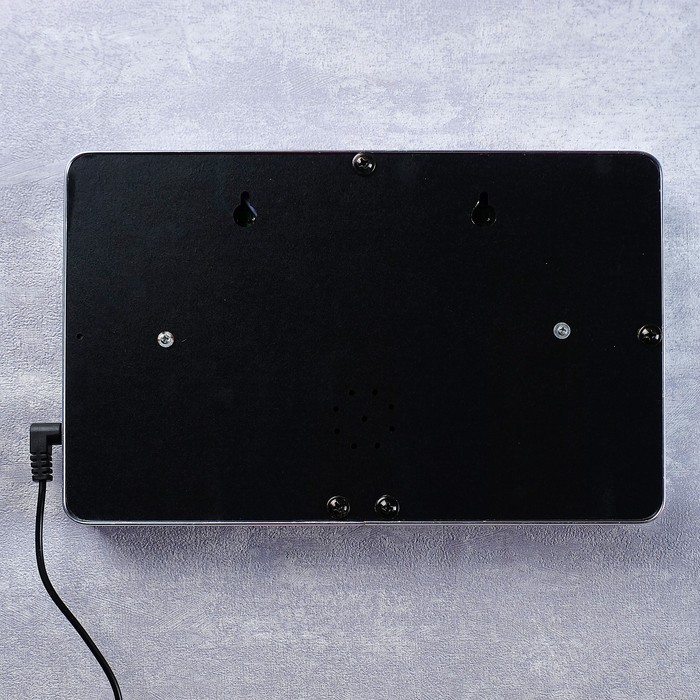 Часы настенно-настольные электронные «Классика», цифры красные, от сети, 25 х 3 х 16 см