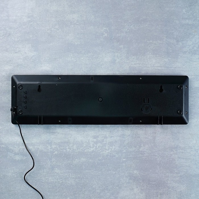 Часы настенные электронные «Классика», длинные, цифры синие, от сети, 13,5х50 см