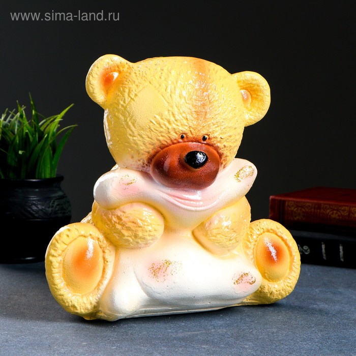 фото Копилка "медведица с подушкой" бежевая 24см микс хорошие сувениры