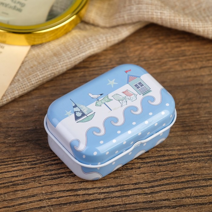 Шкатулка металл "Кораблики" МИКС 2,5х5,5х4 см