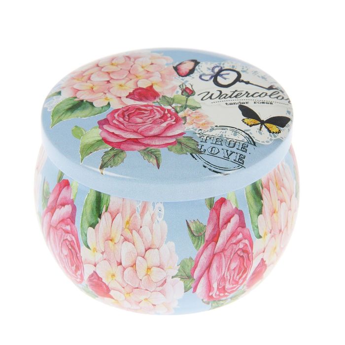 Шкатулка металл "Цветочная" МИКС 5х7,5х7,5 см