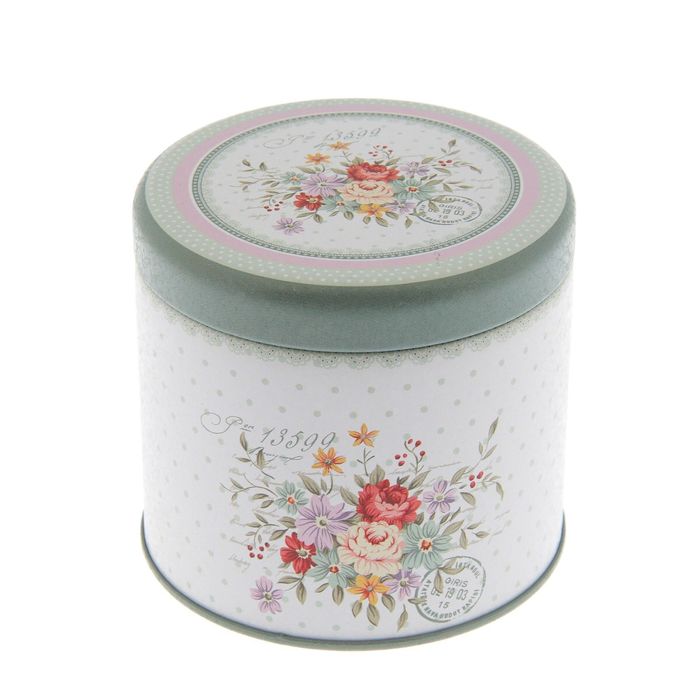 Шкатулка металл "Ретро букет" 8х8,5х8,5 см