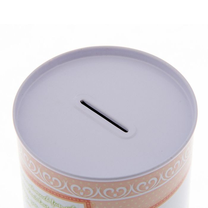 Копилка металл "Розы на розовом" 12,2х8,2х8,2 см