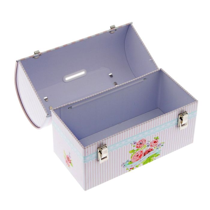 Копилка металл сундучок "Милый дом" 13,5х17,2х8,2 см