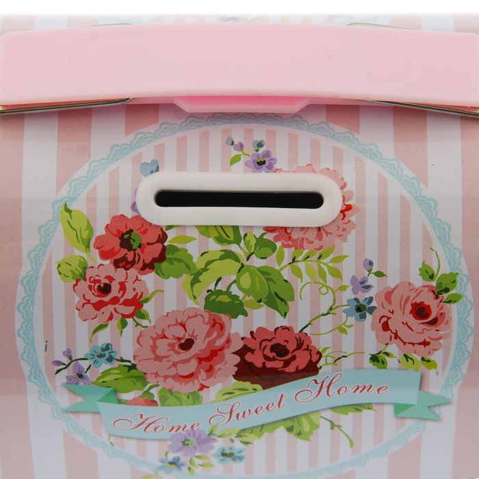 Копилка металл сундучок "Милый дом" 13,5х17,2х8,2 см