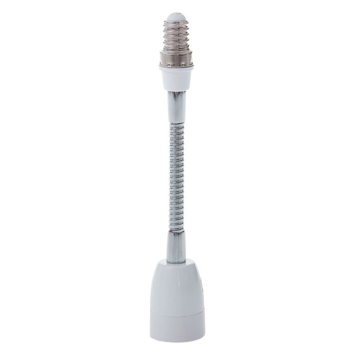 Переходник гибкий с цоколя E14 на E14 100 мм, белый