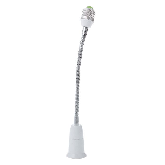 Переходник гибкий с цоколя E27 на E27 200 мм, белый