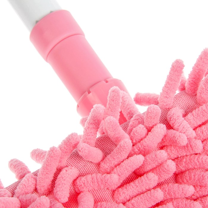 Швабра плоская, телескопическая ручка 75-120 см, насадка из микрофибры "Шеврон"