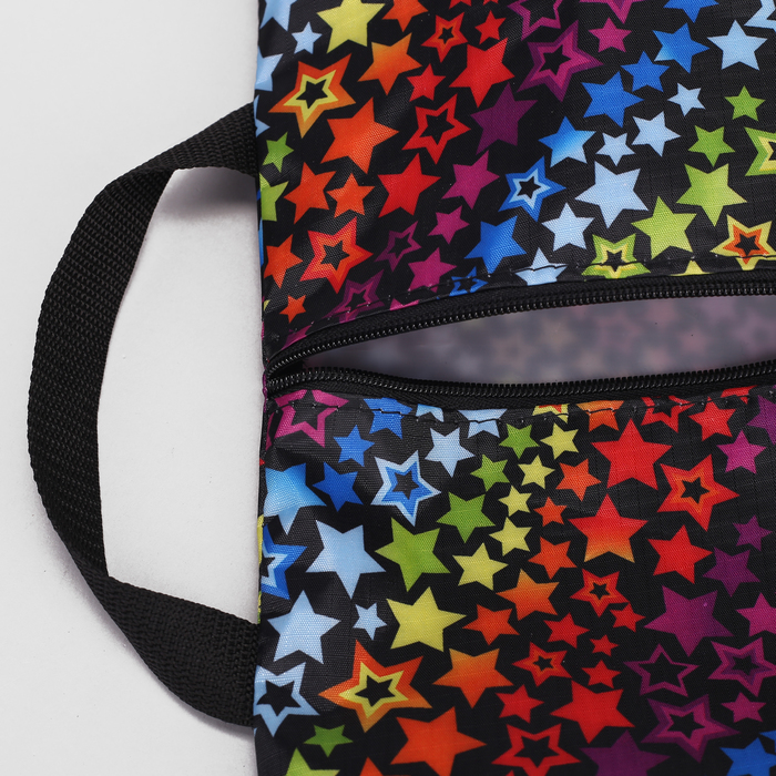 Сумка для обуви на молнии, 1 отдел, цвет чёрный/разноцветный