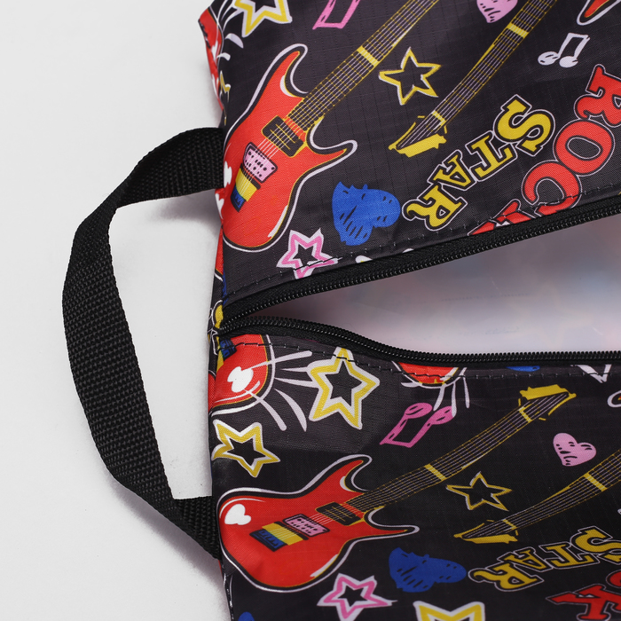 Сумка для обуви на молнии, 1 отдел, цвет чёрный/разноцветный