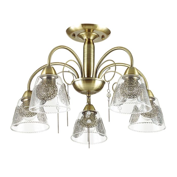 Люстра потолочная HORTENSA 5x40W Е27 бронза 55x39см