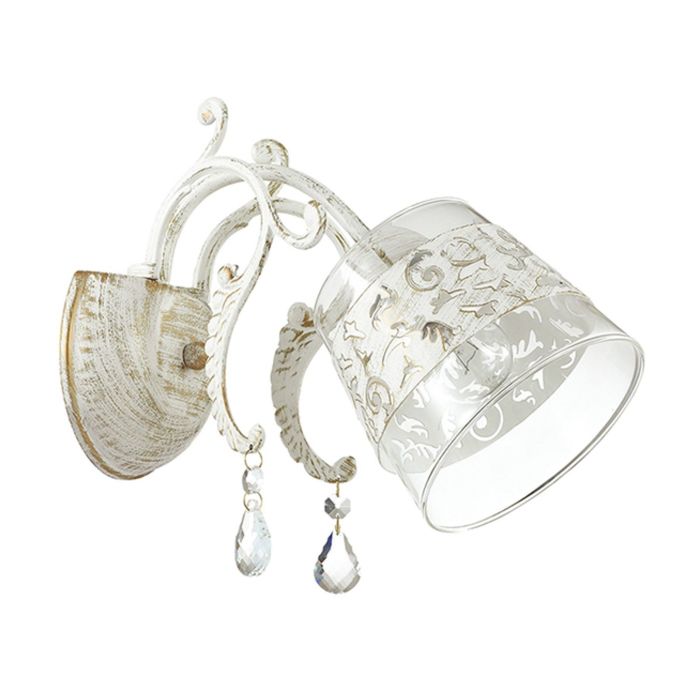 Бра DELFINA 1x40W E14 белый, золото 29x23x25см