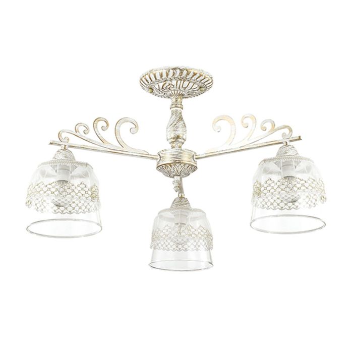 Люстра потолочная "Вистия" 3х40Вт Е14 белый, золото 61х61х33,5см