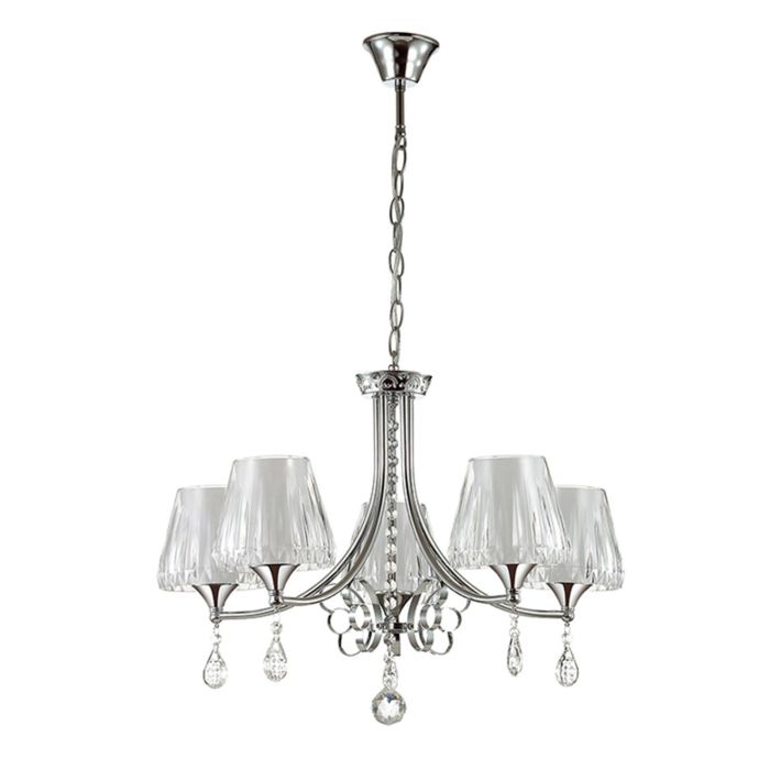 Люстра подвесная MODESTA 5x40W E14 хром 58x58x85,5см