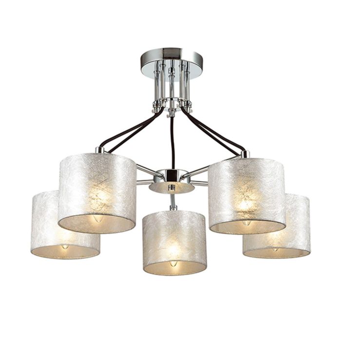 Люстра потолочная ODRI 5x40W E14 хром 63x63x45см