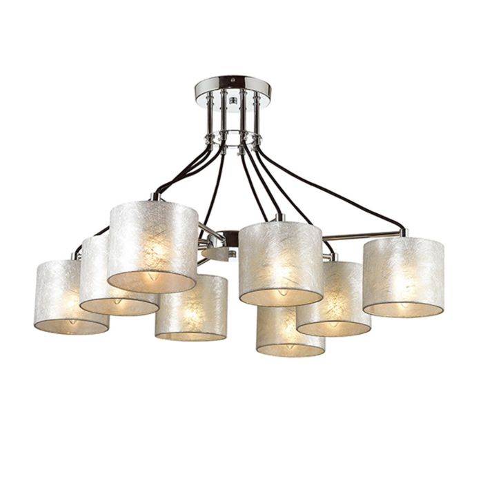 Люстра потолочная ODRI 8x40W E14 хром 83x83x51см