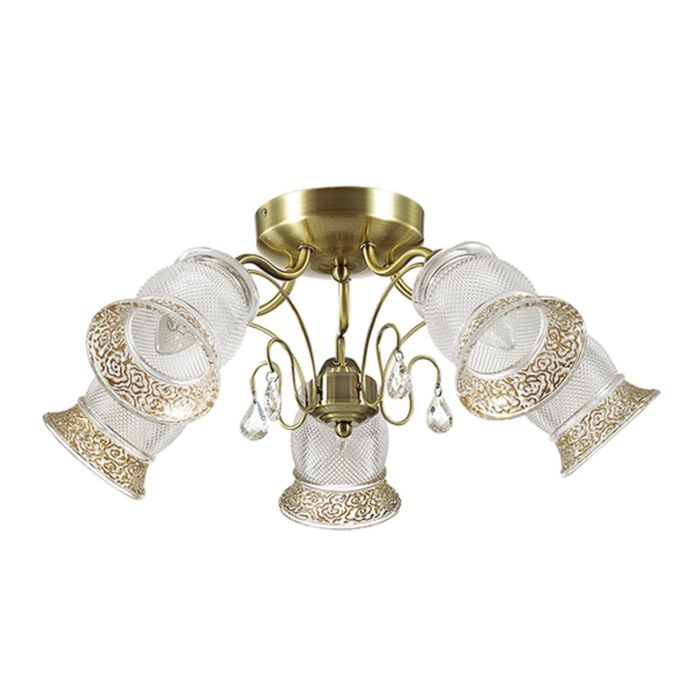 Люстра потолочная RAKELLA 5x40W E14 бронза 58x58x23см