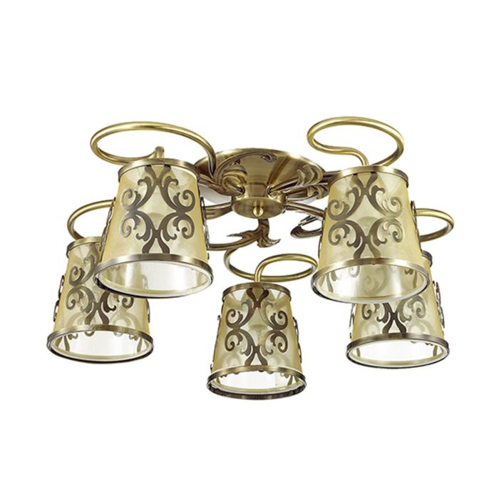 Люстра потолочная LACRESSA 5x60W E14 бронза 56x56x21см