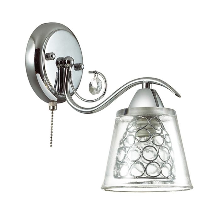 Бра POLINA 1x60W E14 хром 23x12,5x24см