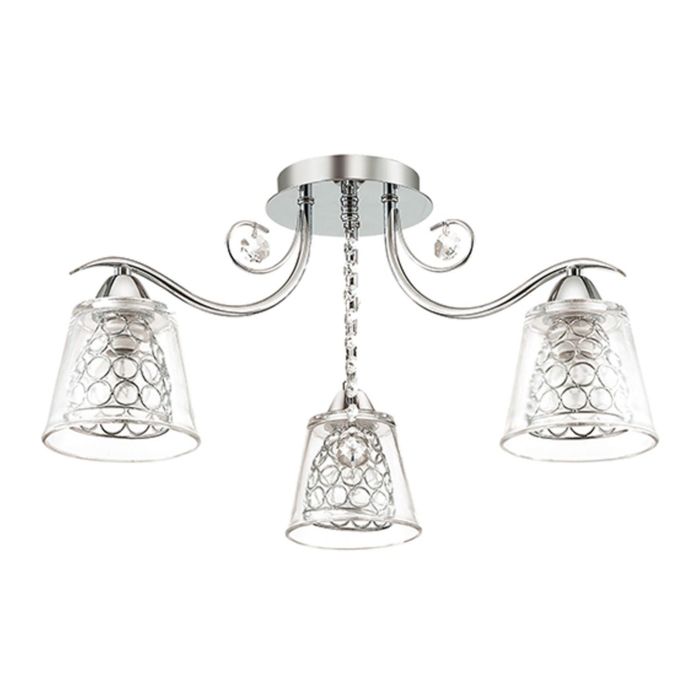 Люстра потолочная POLINA 3x60W E14 хром 54x54x27см