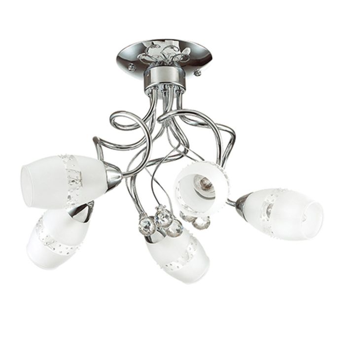 Люстра потолочная ROZEMUNDA 5x60W E14 хром 56x56x30см